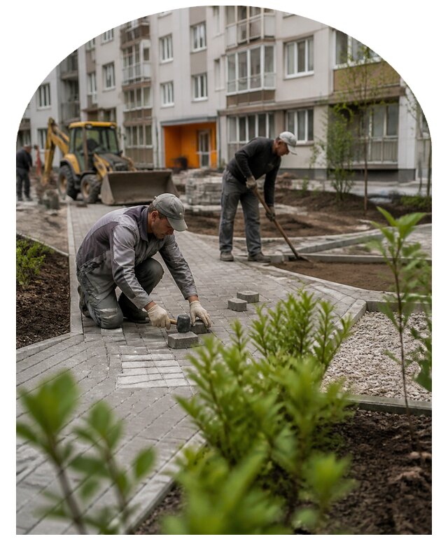 Благоустройство двора многоквартирного дома в Нягани